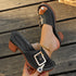 Buckle Metal Chunky Slippers Sandals
