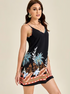 Tropical Print Simple Summer Dress - JEXIE