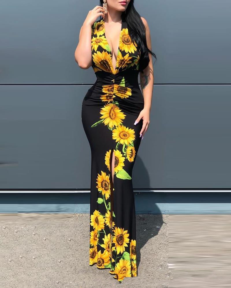 maxi dress to summer wedding PRETTYGARDEN Women's Summer Wedding Guest Dress Sleeveless Ruffle Form