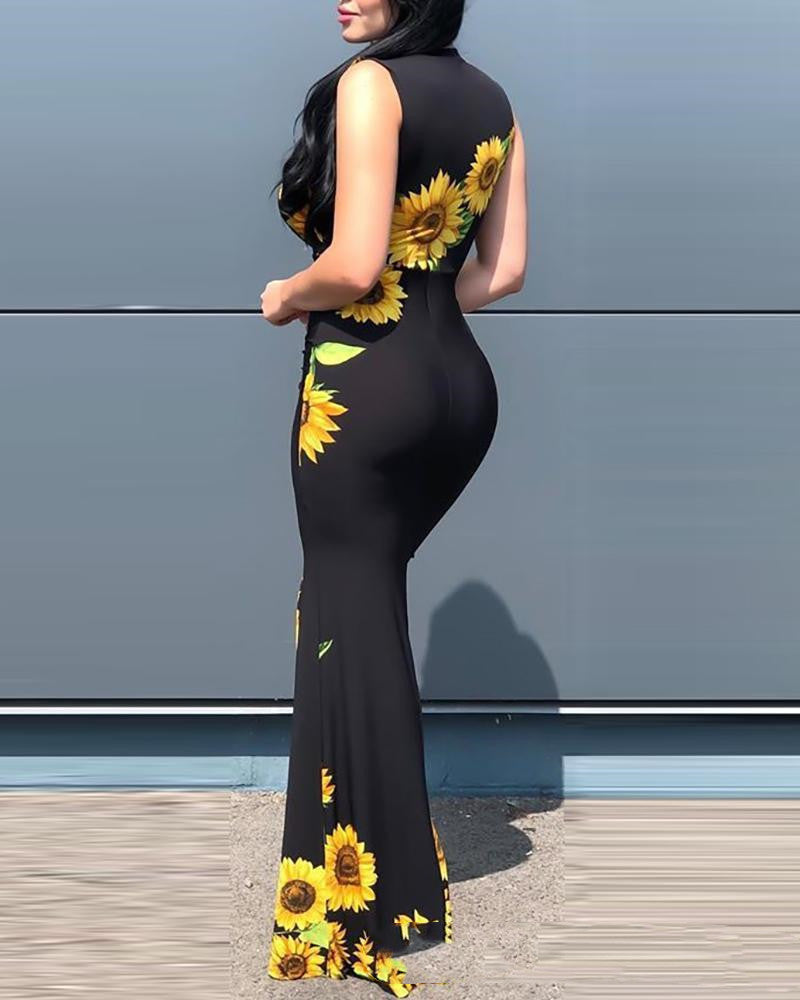 Spring Summer Sunflower Maxi Dress JEXIE Spring Summer Sunflower Maxi Dress JEXIE