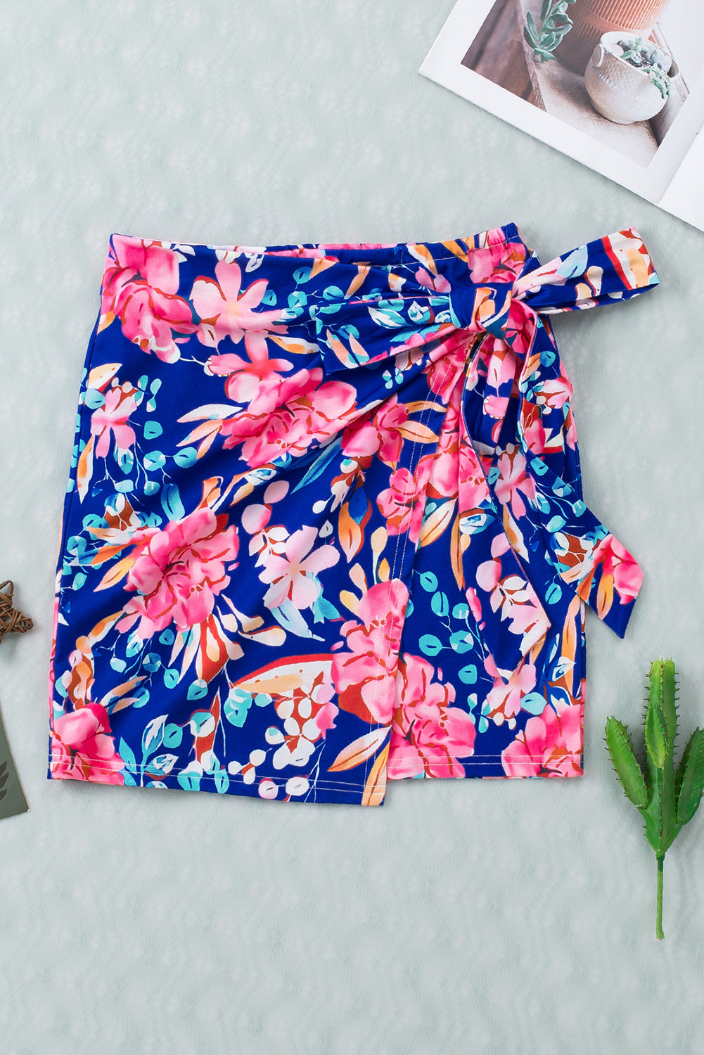Floral Wrap Mini Skirt - JEXIE