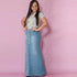 Long Light Blue Denim Skirt - JEXIE