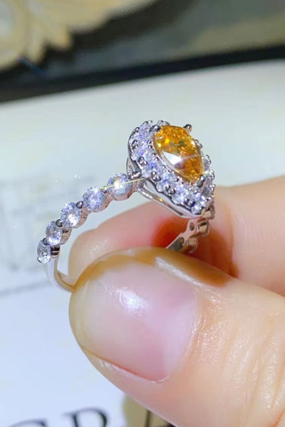 Carat Moissanite Teardrop Ring - JEXIE